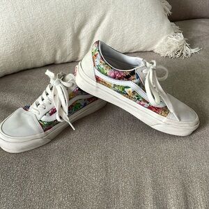 Women’s vans size 6.5 flowered shoes